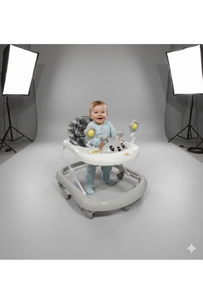 Baby Walker مشاية أطفال تعليمية بتصميم "الأرنب المرح" مع ألعاب تفاعلية ومقعد ...