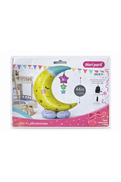 MERİ PARTİ Sleeping Moon Star Baby Room Decorative Foil Balloon – 113 cm |