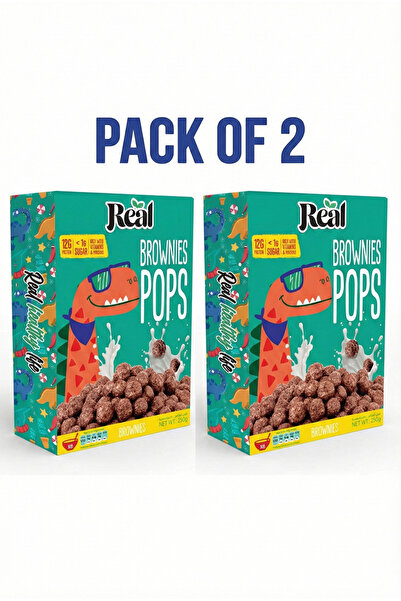 REAL رقائق براوني بوبس - حبوب إفطار صحية غنية بالبروتين وقليلة السكر، عبوة 25...