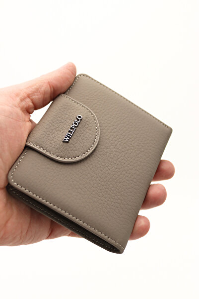 willpolo Genuine Leather Beige Color Women's Wallet Card Holder with Coin Com...