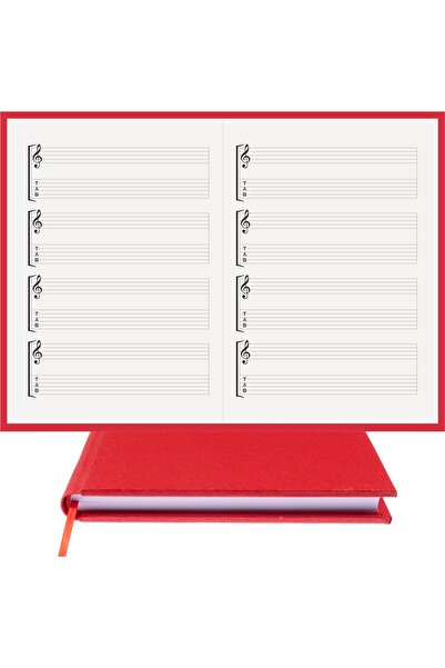 BİDEFTER Guitar Note Book with Left and Tab Keyed 100% Handmade, Hand Sewing,...