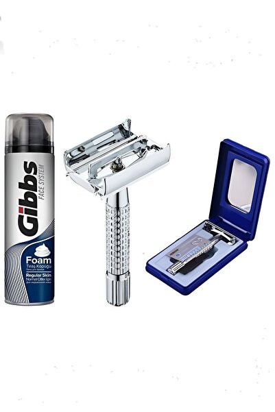 efmues Spuma de bărbierit Gibbs și lamă de ras montată Set de bărbierit pentr...