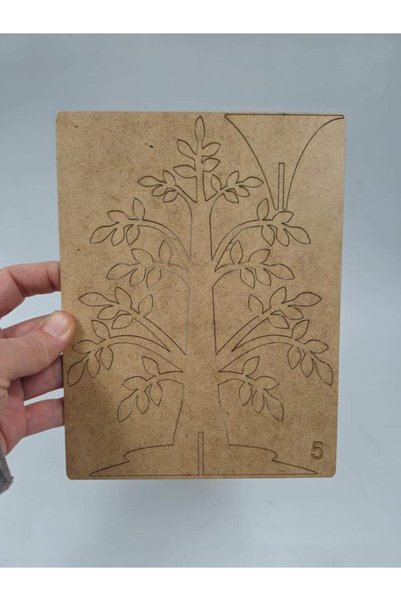 Mu Art Ahşap 10 Pieces Wooden Painting Trees Series Design 5 School DIY Activity Art 20 cm