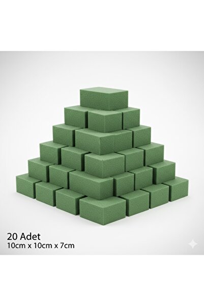 serap çiçekçilik 20 Adet Çiçek Süngeri Kare Oasis 10*10*7 cm
