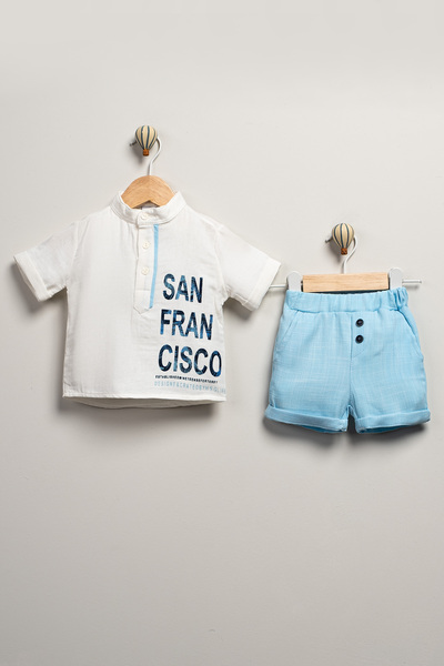 Minitrio 2-Piece Patterned Shirt and Shorts Baby Boy & Children's Set