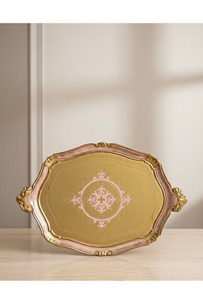 Elips Hediyelik PESCARISSI Oval İtalyan Gül Ağacı Tepsi 8 Kişilik