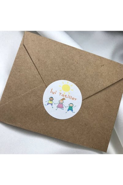 KanvasSepeti Happy Holidays Summer Vacation Label School Report Card Kids Mat Estate Sticker 4 cm (40 Pcs) Teacher Stick
