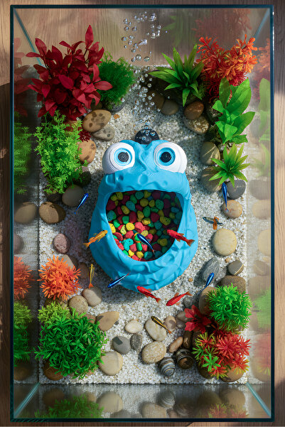 açelya3d Akvaryum Süsü Dekor Kurbağa Dekoru Mağara Oyuk Balık Saklanma Alanı ...