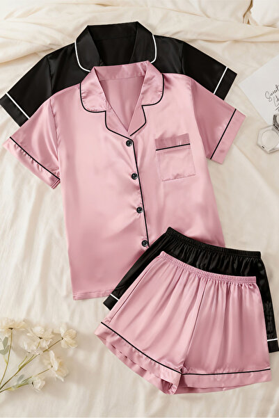 Sweet Dream 2 Sets Pajama Set for Women 4 Piece Lounge Matching Summer Soft S...