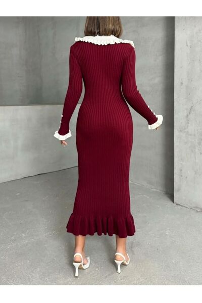 Abalı Yeni sezon kışlık triko kadın elbise Rosmerry ev model