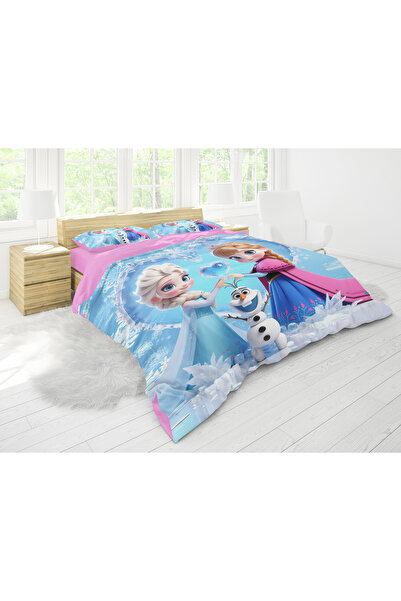 SAREL Elsa Frozen Animasyon BASKILI 3D ÇİFT KİŞİLİK NEVRESİM TAKIMI