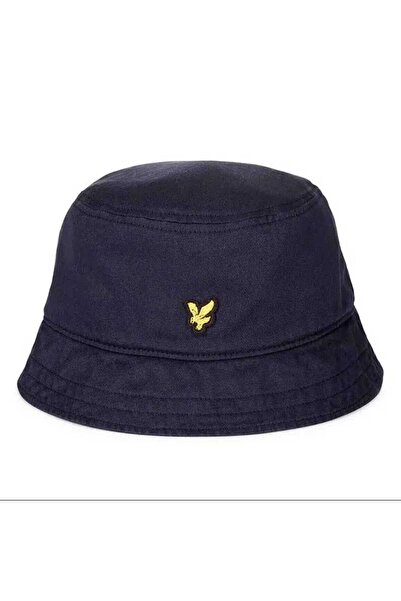 Lyle & Scott Bucket hat, dark navy, 100% cotton twill, Golden Eagle embroider...
