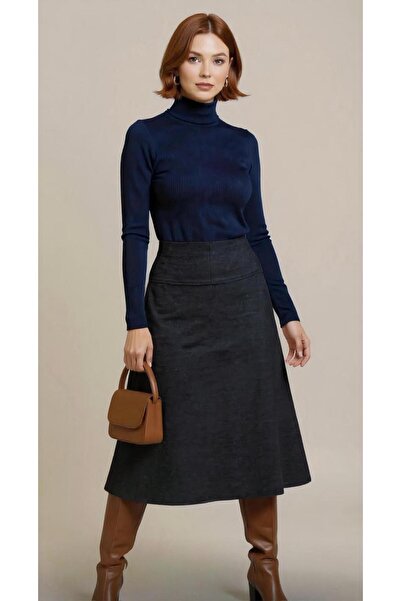 Serbella Thessaloniki Monga Winter Midi Long Casual Stylish Skirt