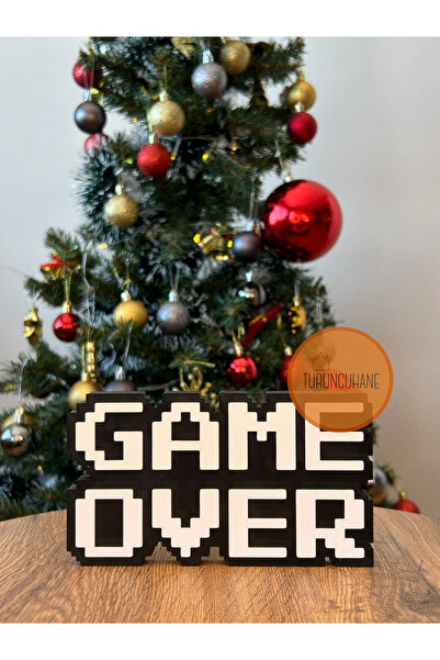 TURUNCUHANE Game Over Logo Masaüstü Dekor Koleksiyon Figürü Hediyelik Dekorat...