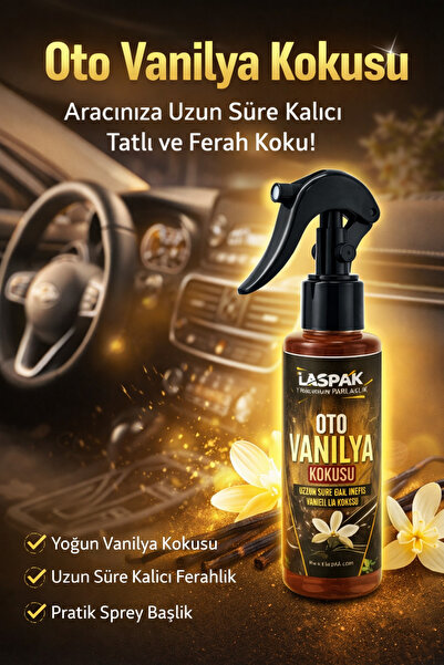 LASPAK Uzun Süre Kalıcı Sprey Oto Kokusu Ferah Ve Temiz Koku Vanilya 100 ML