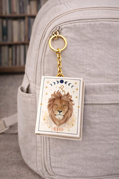 YLDZ Mini Notebook Keychain with Zodiac Sign Design – Leo (Lion)