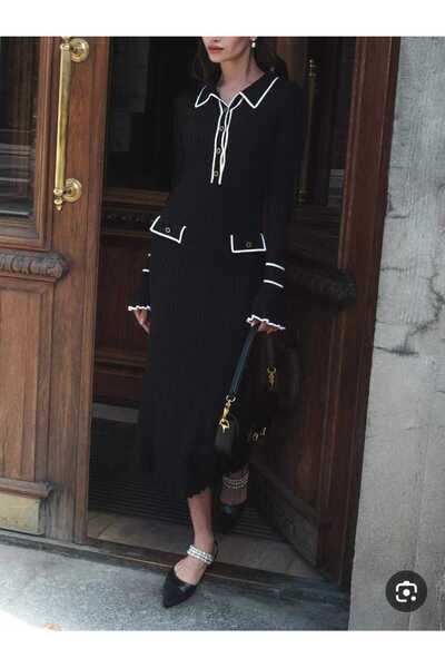 Abalı Yeni sezon kışlık triko kadın elbise Madoro ev model