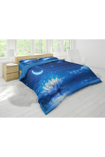 SAREL طقم غطاء لحاف مزدوج ثلاثي الأبعاد من Blue Moon مطبوع