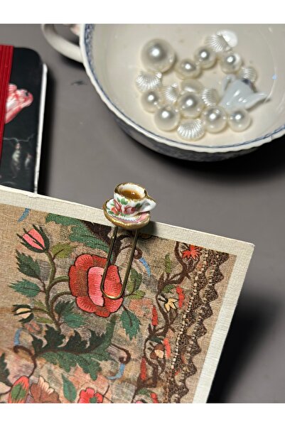 Rika Spolia & Co. Porselen Çiçekli Kahve Fincanı Kitap Ayracı