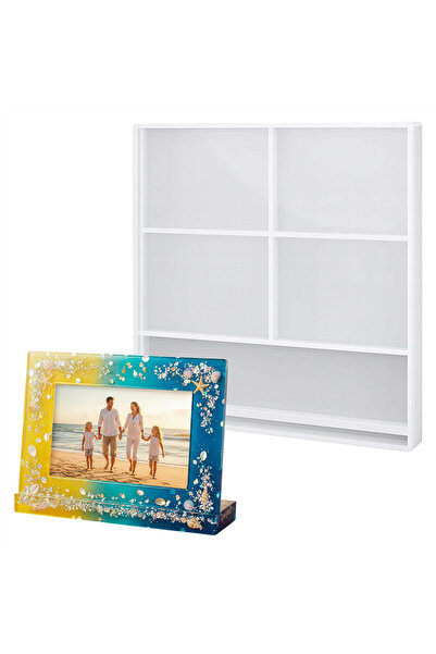 Getshopmini Epoksi Resimlik Kalıbı Masa Süsü Fotoğraf Kalıbı Silikon 18.3x18.3cm