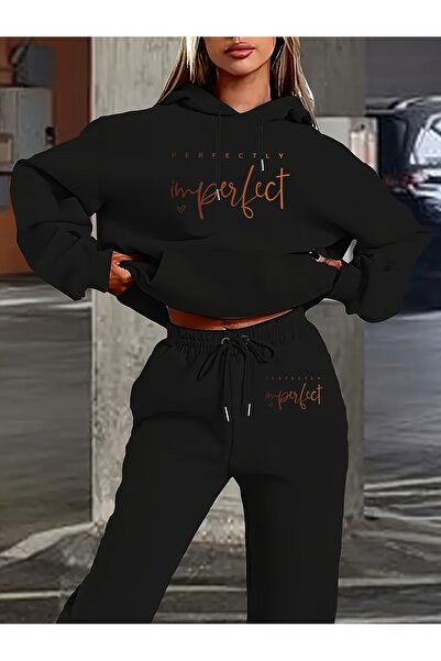 PENTHİLUS Unisex Ny Printed Hooded Sweatshirt Tracksuit Set