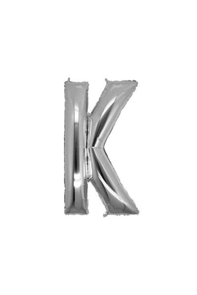 CAVAŞ sun hat (K) Letter Silver Foil Balloon 34 Inch 76cm Helium Gas Compatible
