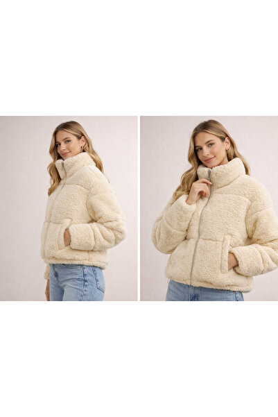 ince moda giyim Kadın Peluş Mont