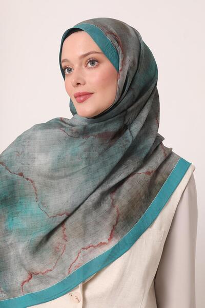 Luvensa Turquoise Luvensara Smoke Pattern Summer Shawl