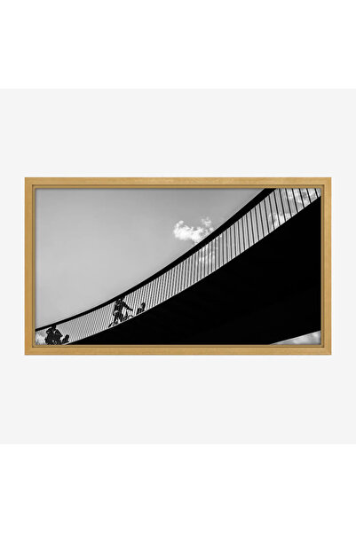 Tajridhome لوحة جسر - أشخاص يمشون - سماء زرقاء - هادئ - لوحات فنية مودرن - لو...