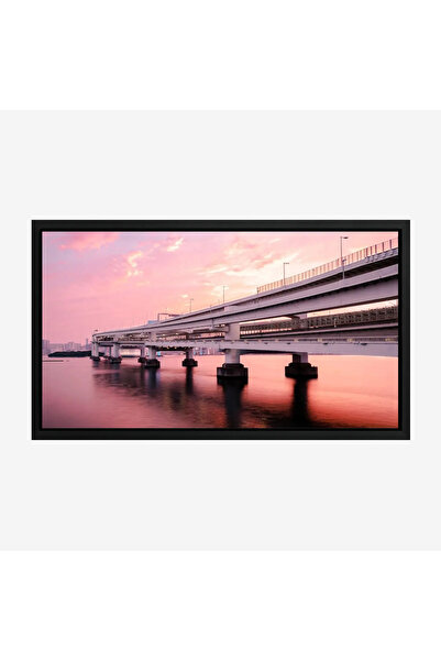 Tajridhome لوحة جسر - مشهد حضري - سماء وردية - هادئ - لوحات فن عصري - لوحات ك...