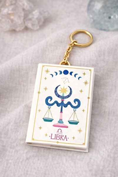 YLDZ Mini Notebook Keychain with Zodiac Sign Design – Libra (Libra)