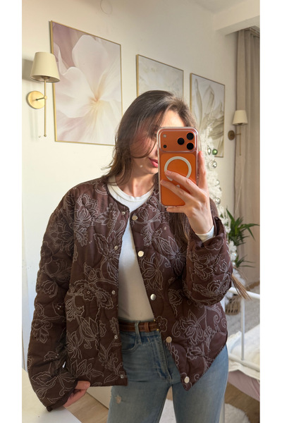 Mercannns Kapitone Desenli Kahve Ceket