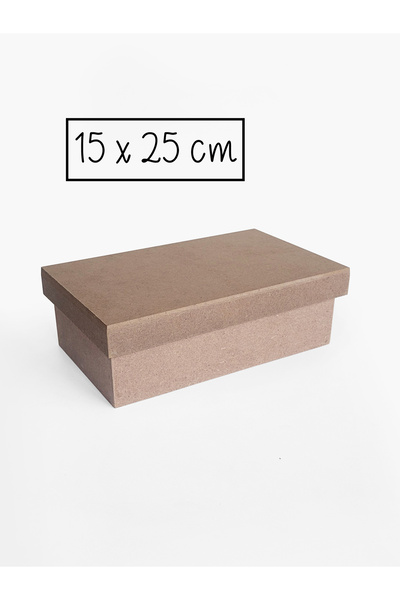 Ahşap Ham mdf, Boyanabilir 15x25 cm Dikdörtgen Şapka Kapaklı Kutu