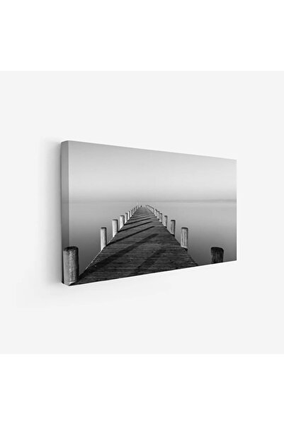 Tajridhome Wooden bridge painting - Waterway - Gray tones - Serene - Nature p...