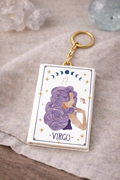 YLDZ Mini Notebook Keychain with Zodiac Sign Design – Virgo (Virgo)