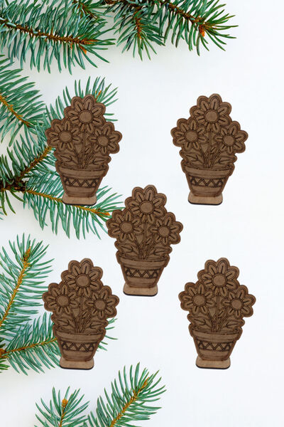 Şirin Lazer 5 bucăți de flori în ghiveci pentru practicarea picturii, pictură...