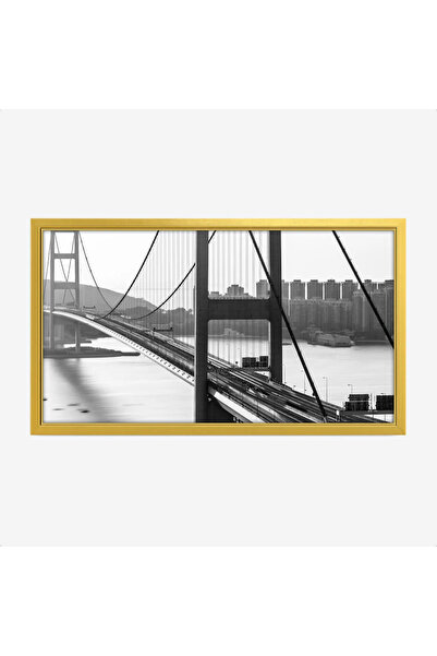 Tajridhome لوحة جسر - مشهد حضري - ألوان رمادية - هادئ - لوحات فن عصري - لوحات...