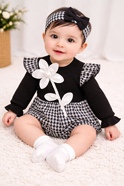 bebekyol Çiçekli Kız Bebek Romper