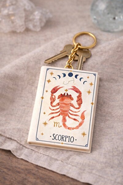 YLDZ Mini Notebook Keychain with Zodiac Sign Design – Scorpio (Scorpio)