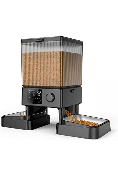 AyrStore PFD-002 5 L Zaman Ayarlı Kedi ve Köpekler için İkili Otomatik Mama Kabı