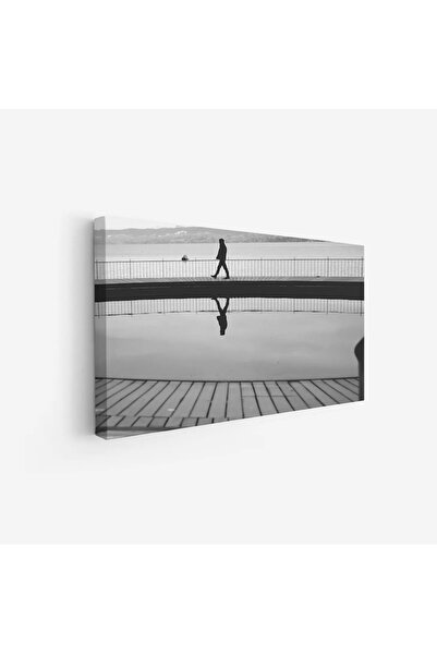 Tajridhome A tranquil nature painting - a person walking - calm waters - mist...
