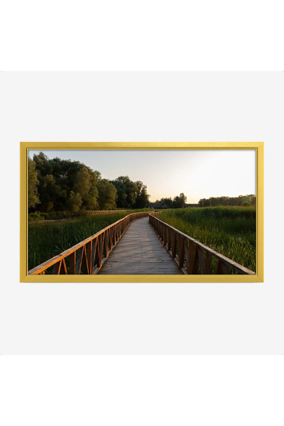 Tajridhome لوحة طبيعة هادئة - ممر خشبي - ألوان دافئة - هادئ - لوحات طبيعة - ل...