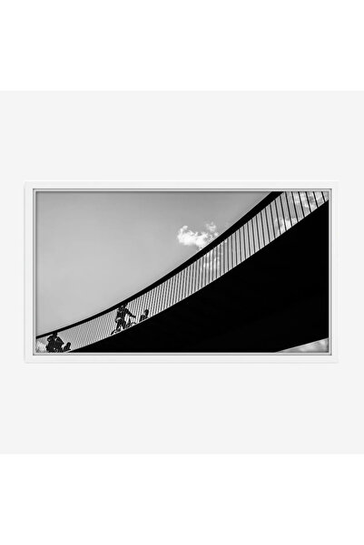 Tajridhome لوحة جسر - أشخاص يمشون - سماء زرقاء - هادئ - لوحات فنية مودرن - لو...