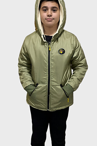 TAŞDELEN AVM Children's Coat with Fleece Lining and Hood