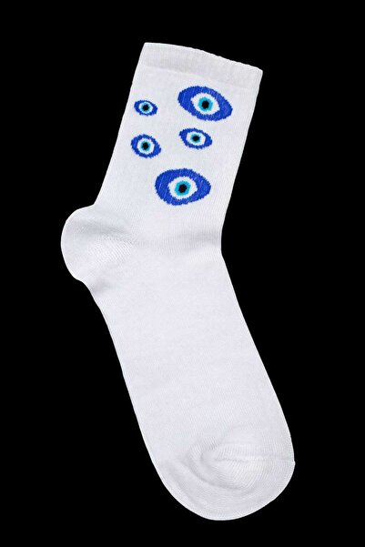 KAYLANIN DÜNYASI Evil Eye Bead Patterned Design Socks – Gift & Daily Use