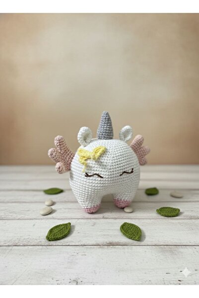 amiqurumibahcem Amigurumi Örgü Oyuncak Unicorn Mini Yastık