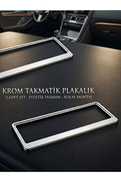 kcr oto Premium Krom Araç Takmatik Plakalık - 2 Adet Set | Estetik Tasarım ve...