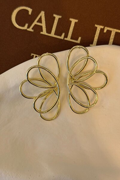 MioArt Women's Gold Flower Design Earrings