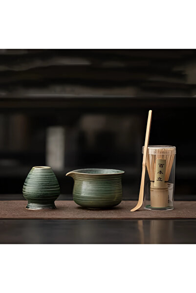 Safron Traditional Matcha Ceremony Set |   Ceramic Matcha Bowl, Bamboo Whisk,...