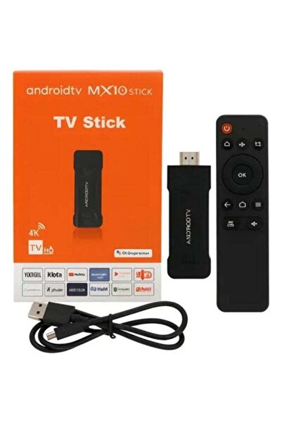 MX10 جهاز Android TV Stick – دونجل تلفزيون ذكي بدقة 4K مع واي فاي 5G ومساعد ج...